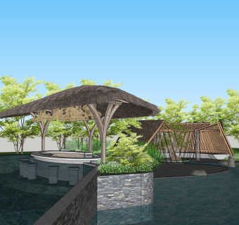 现代景观小建筑亭子